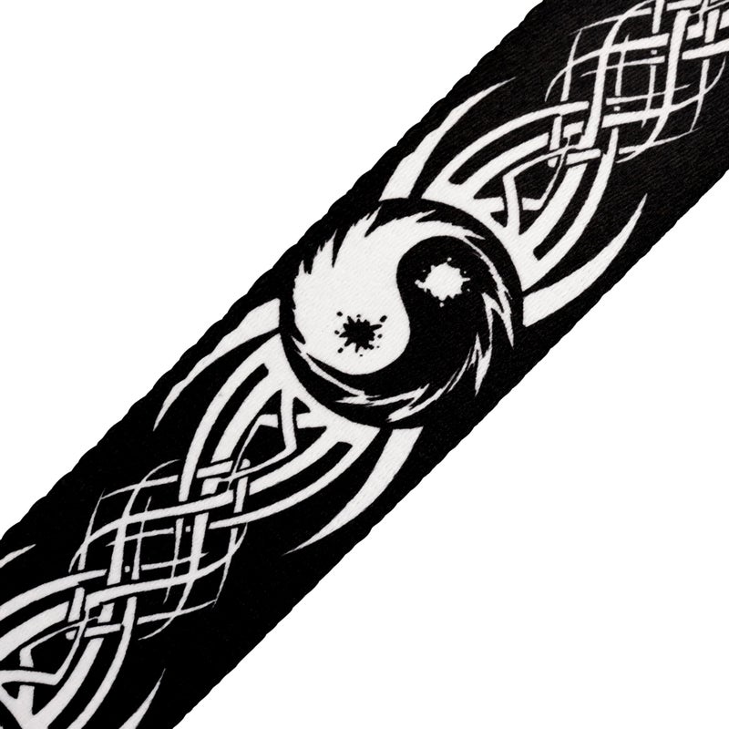 Levy's Leathers 2" Polyester Guitar Strap with Printed Design, Garment Leather Ends and Tri-glide Adjustment; Yin and Yang Motiff (MP-15) - Image 4